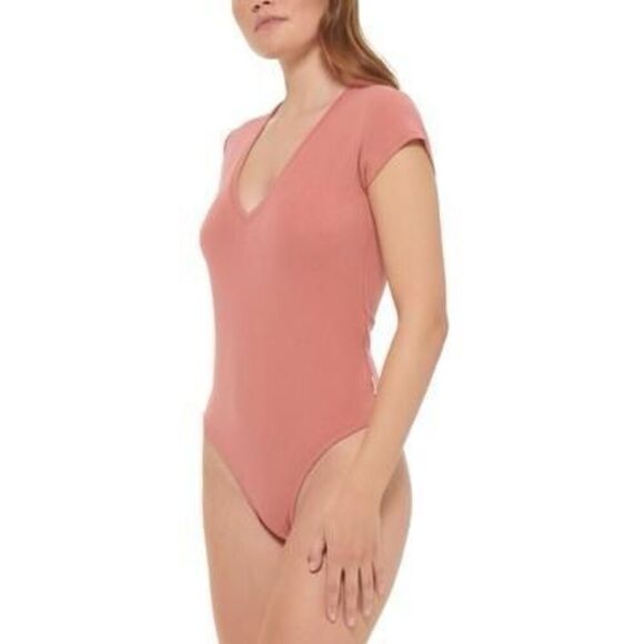 Calvin Klein Jeans Women's Cap-Sleeve V-Neck Bodysuit - Savannah Size S - Picture 1 of 3